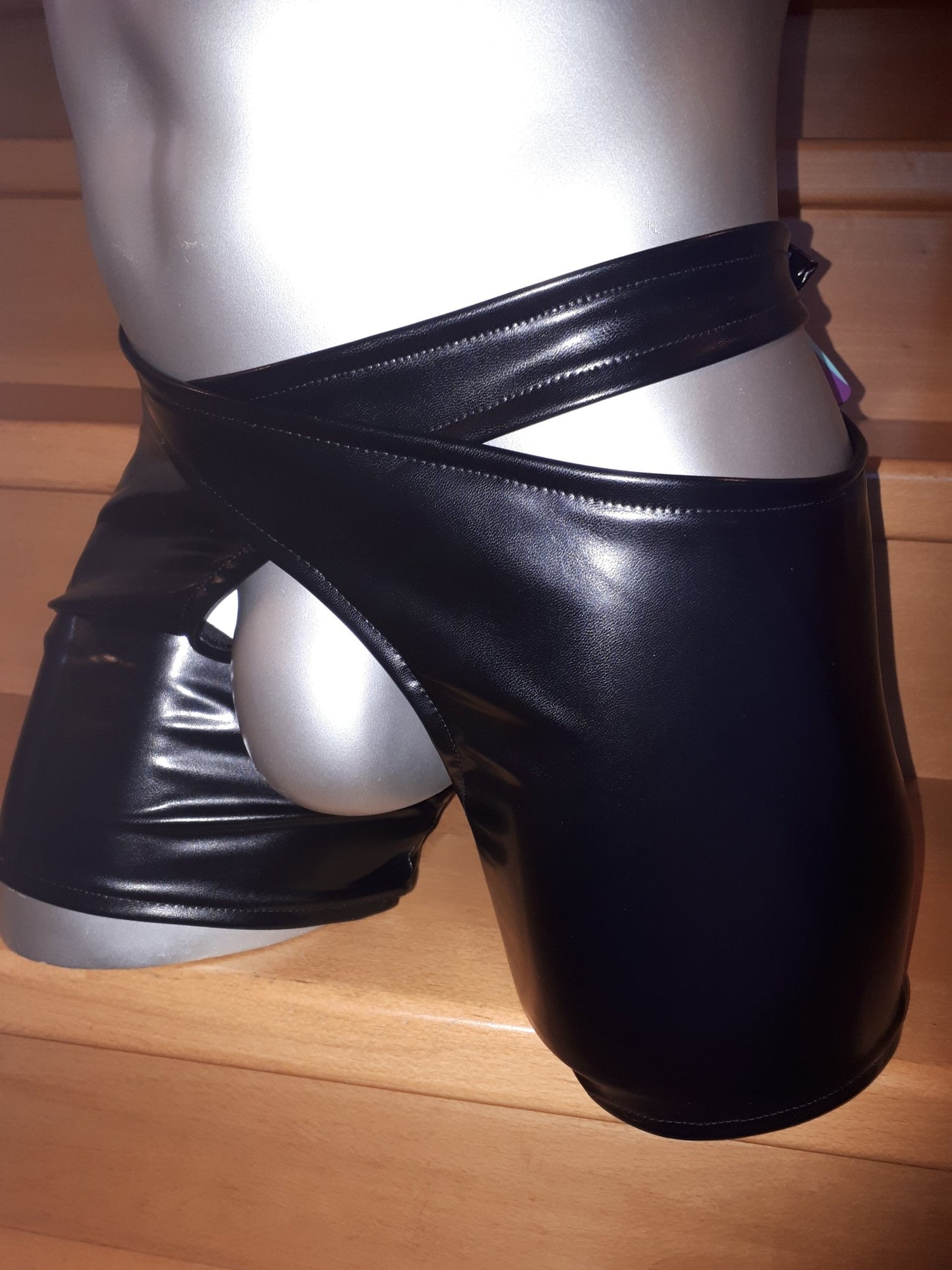 Herren Chaps Straps Stay Hip Harness ouvert Strumpfbänder elastisches Lederimitat sexy Dessous Fetisch - SEXSENSE