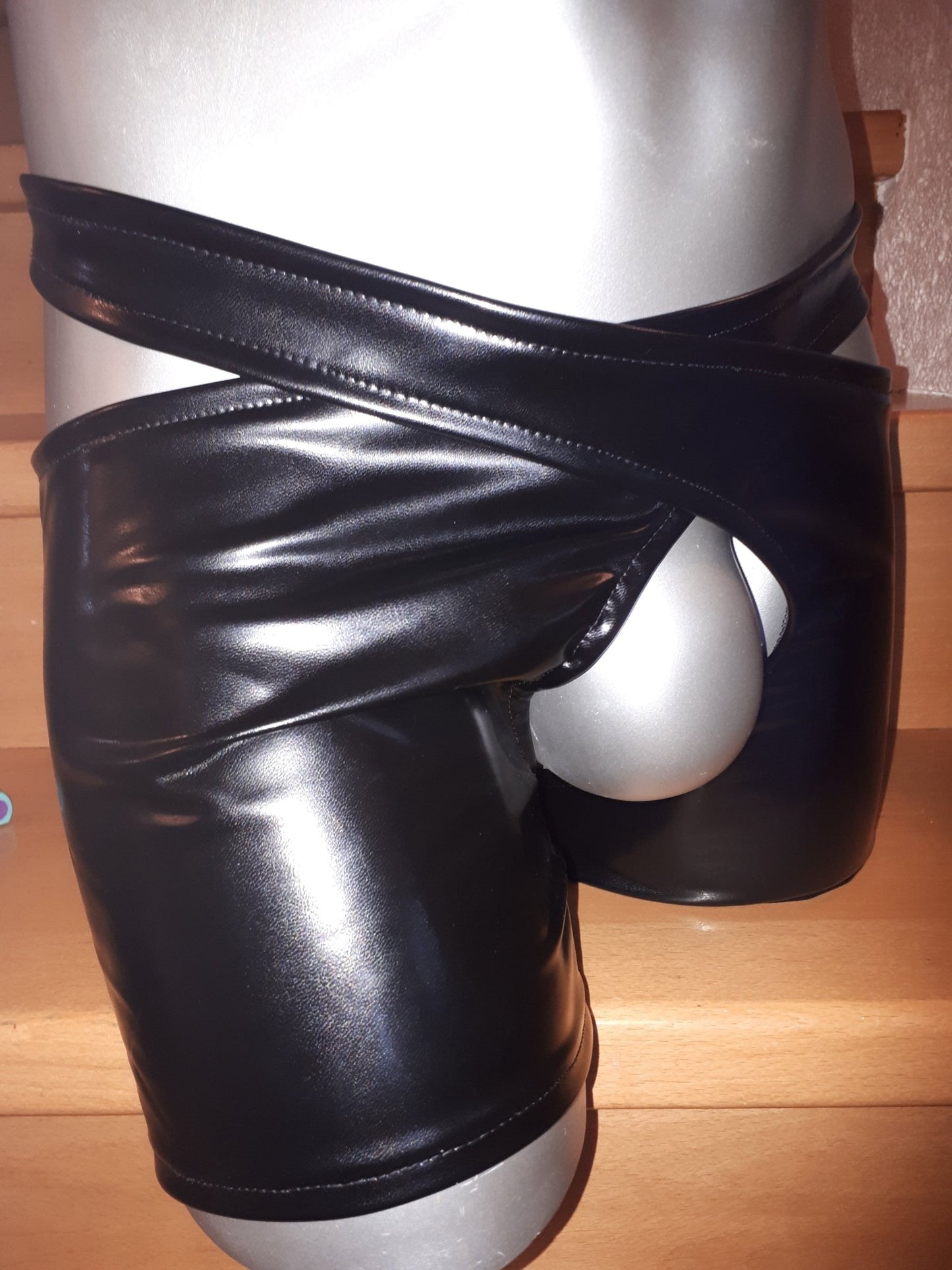 Herren Chaps Straps Stay Hip Harness ouvert Strumpfbänder elastisches Lederimitat sexy Dessous Fetisch - SEXSENSE
