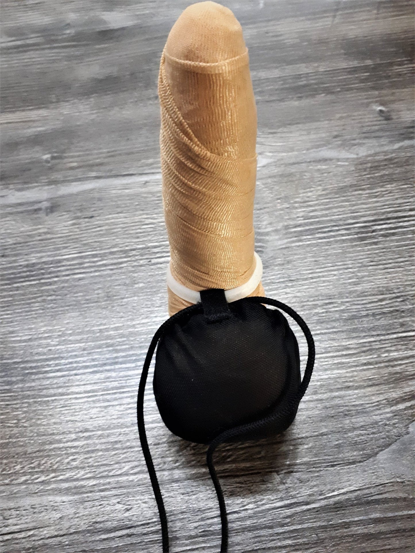 Hodensack Halter Juwelenbeutel Nusstüte Eiertasche Cockring Silikon Hodenbeutel schwarz Mesh - SEXSENSE