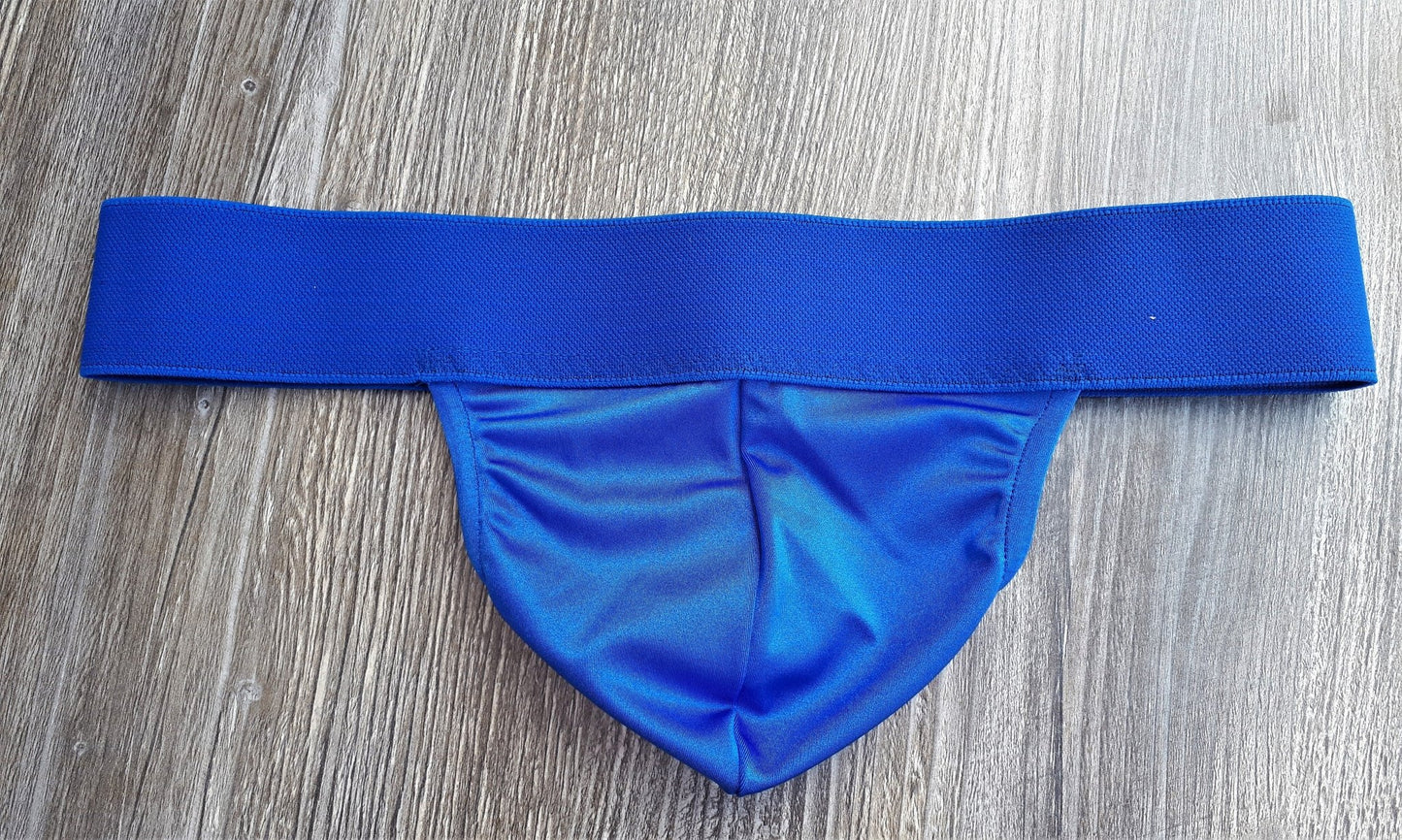 Thong fetisch ouvert Silikon Cockring Polos royalblau wetlook Spielhose open Butt Suspensorium Push Up - SEXSENSE