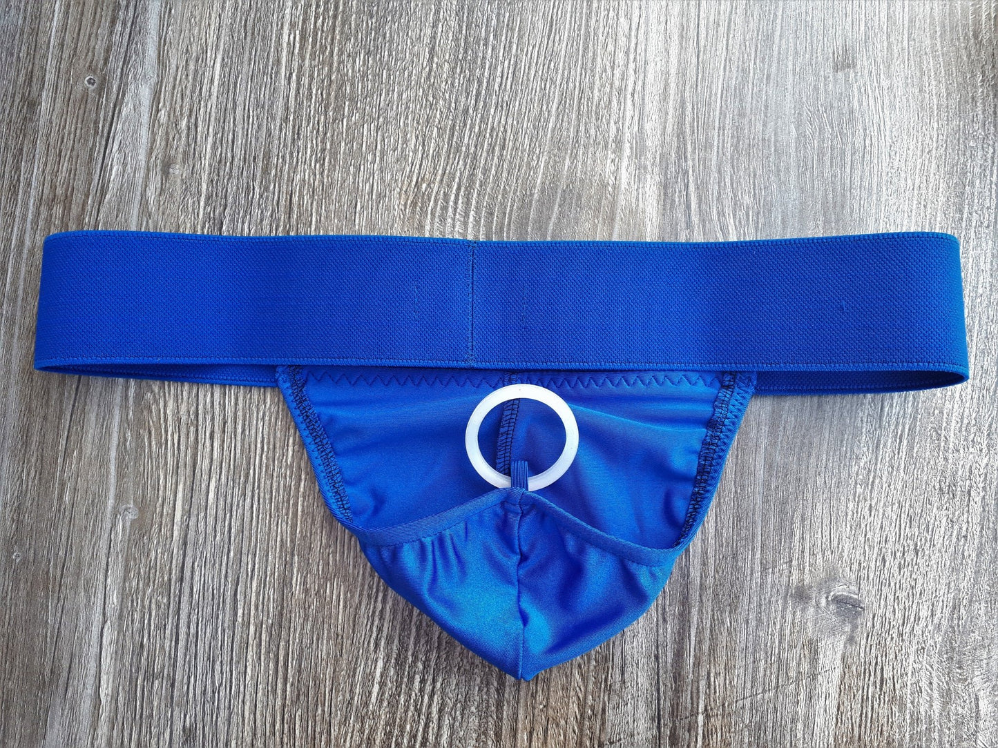 Thong fetisch ouvert Silikon Cockring Polos royalblau wetlook Spielhose open Butt Suspensorium Push Up - SEXSENSE