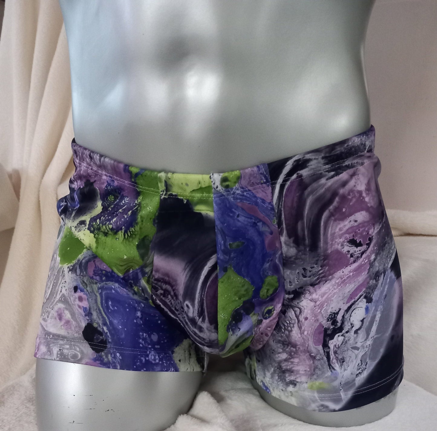 Boxershorts Badehose elastisch Scuba Jersey in Lava - Print - SEXSENSE