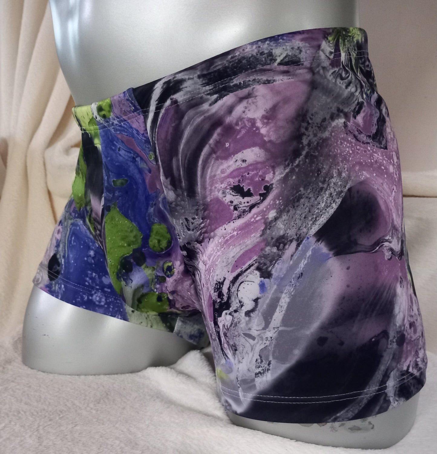 Boxershorts Badehose elastisch Scuba Jersey in Lava - Print - SEXSENSE