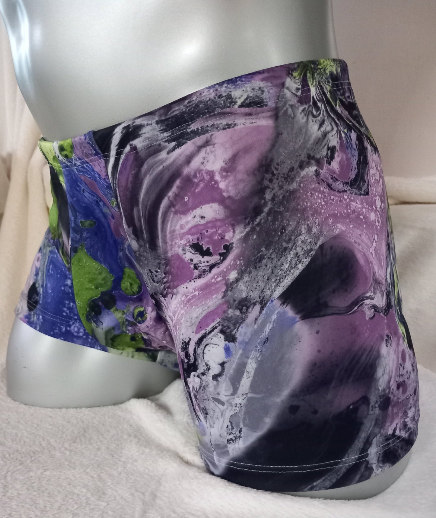 Boxershorts Badehose elastisch Scuba Jersey in Lava - Print - SEXSENSE