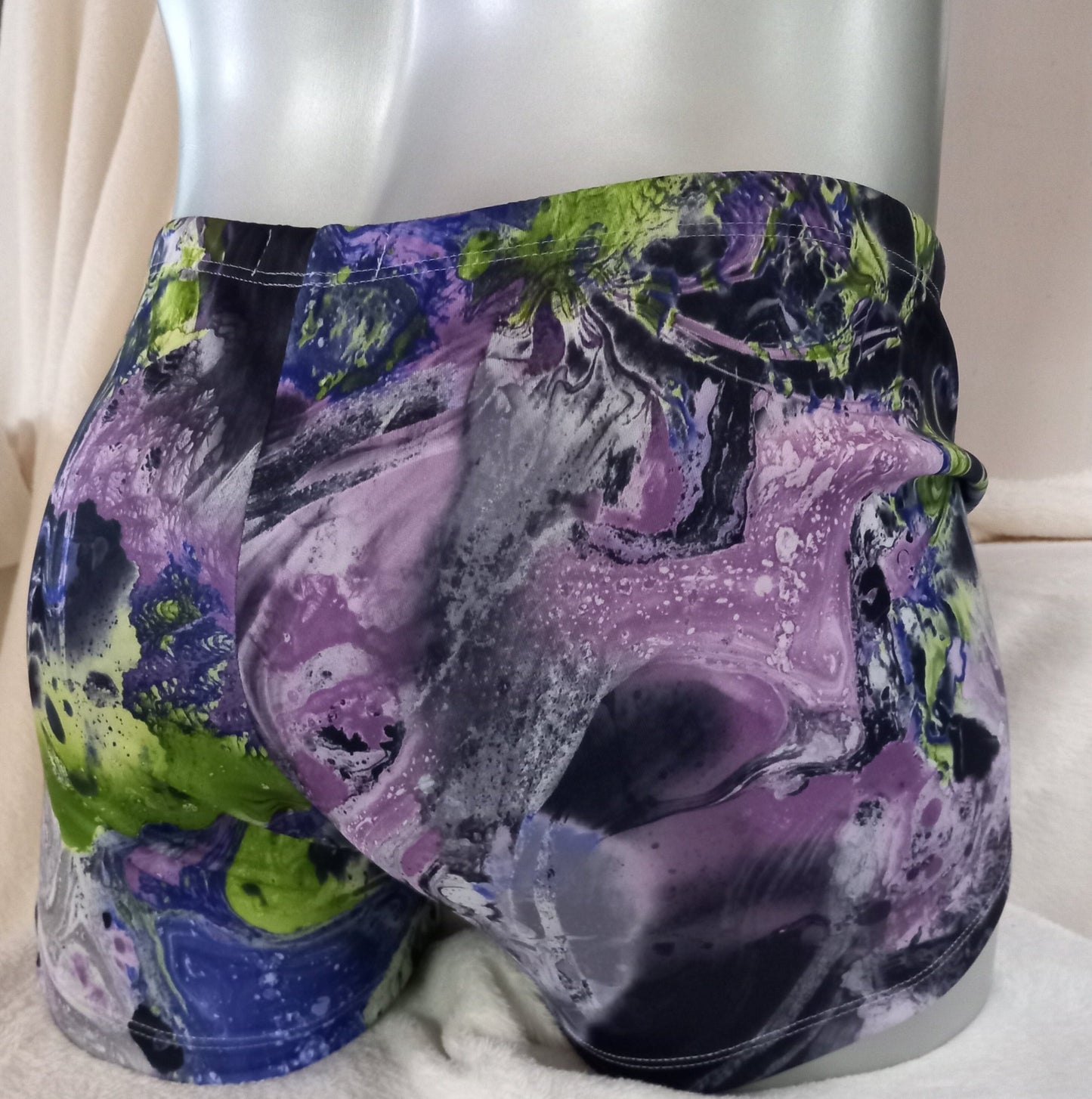 Boxershorts Badehose elastisch Scuba Jersey in Lava - Print - SEXSENSE