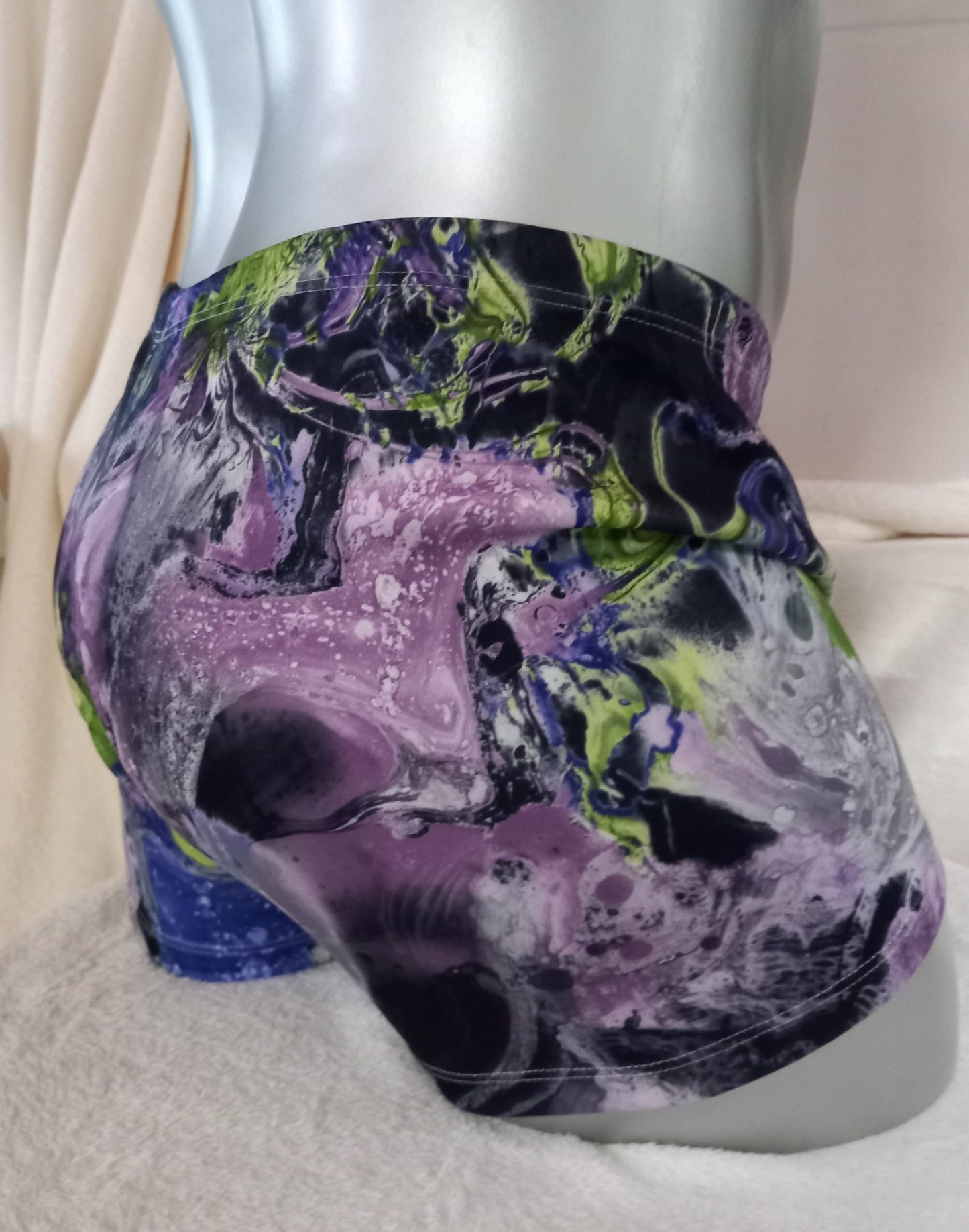 Boxershorts Badehose elastisch Scuba Jersey in Lava - Print - SEXSENSE
