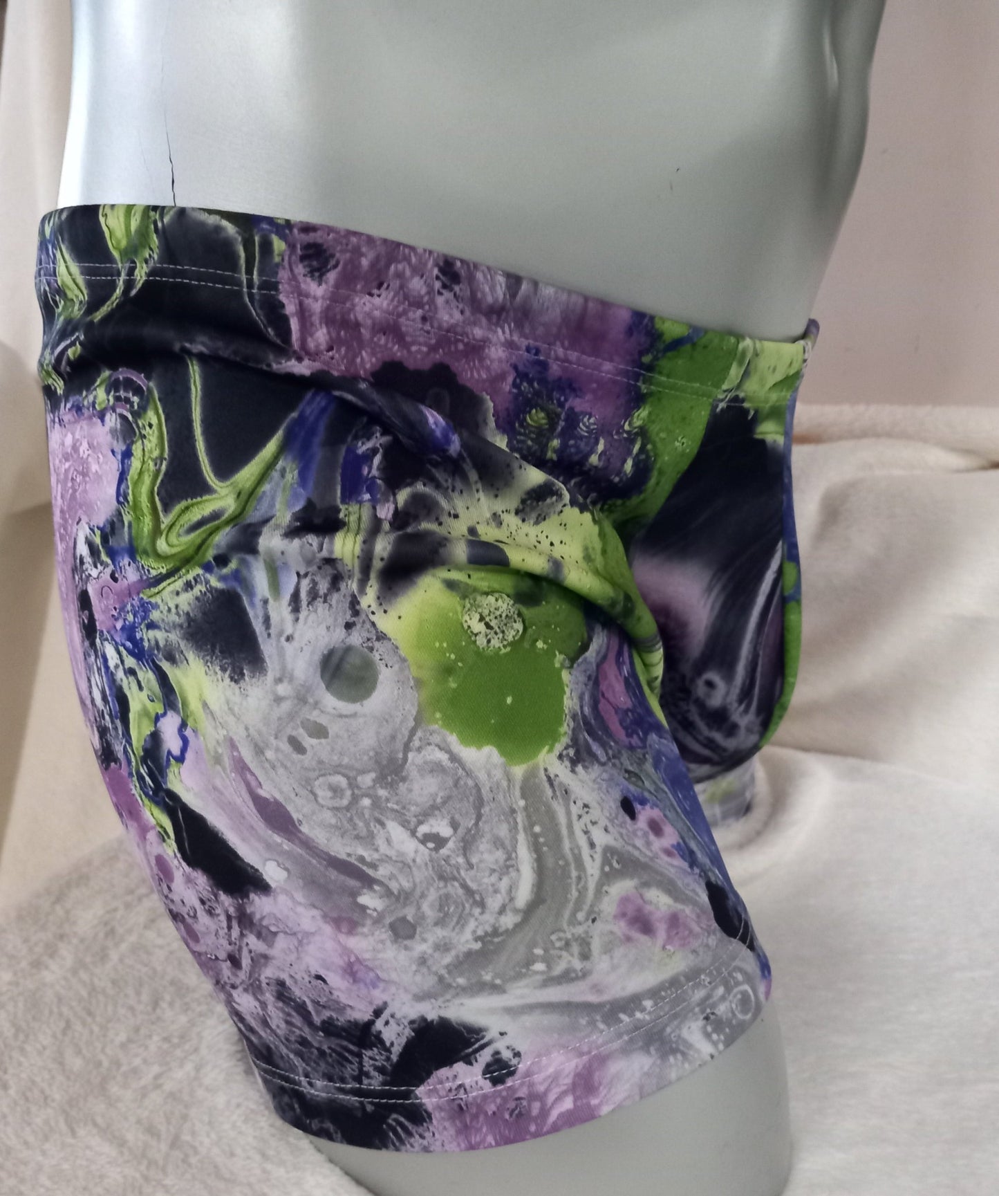 Boxershorts Badehose elastisch Scuba Jersey in Lava - Print - SEXSENSE
