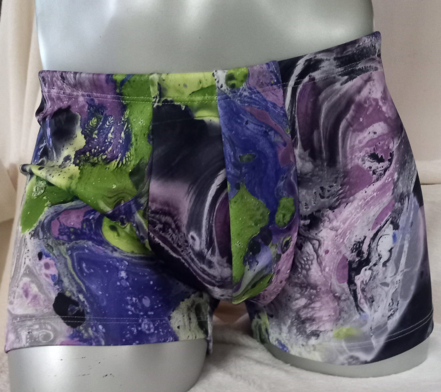 Boxershorts Badehose elastisch Scuba Jersey in Lava - Print - SEXSENSE