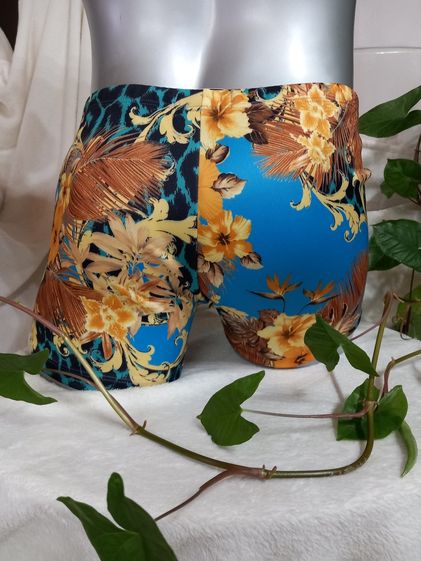 Boxershorts Badehose elastisch Scuba Jersey in Phantasie - Print - SEXSENSE
