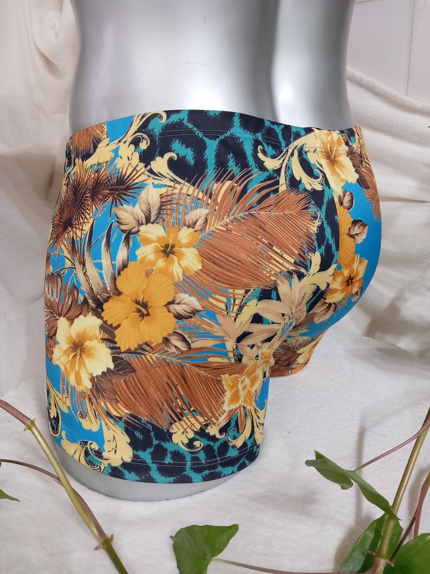 Boxershorts Badehose elastisch Scuba Jersey in Phantasie - Print - SEXSENSE
