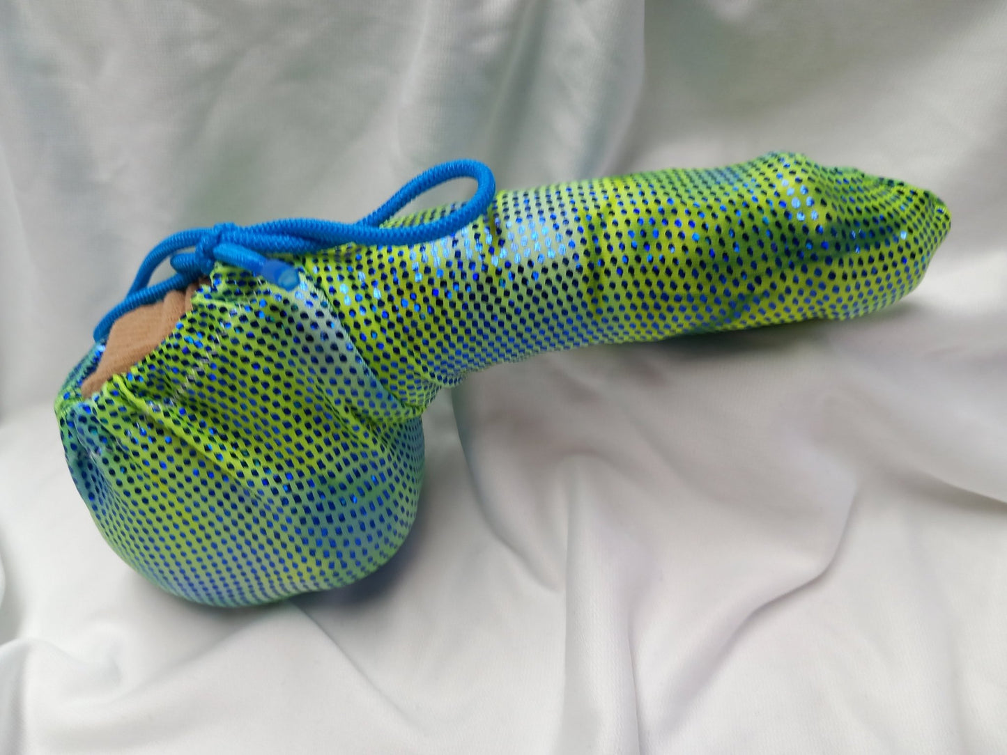 Penissocke Lümmeltüte Juwelensäckchen Lycra neongelb/grün Metallic Hodensack erotisch sexy - SEXSENSE