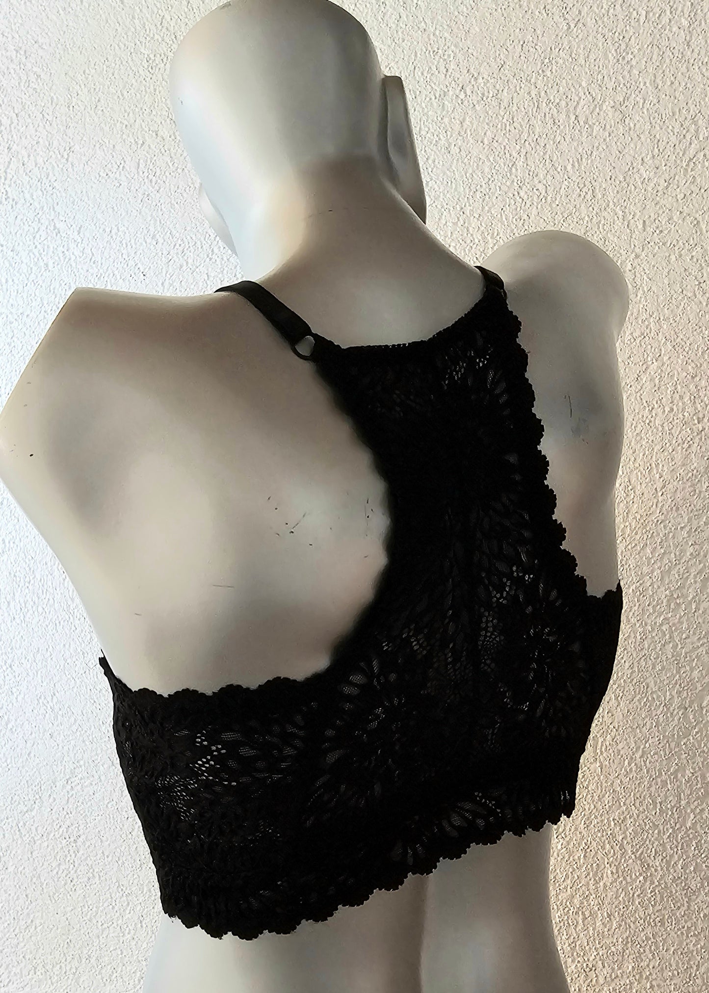 Herren Muscle-Shirt Bustier sportliche Unterwäsche aus elastischer schwarzer transparenter Spitze