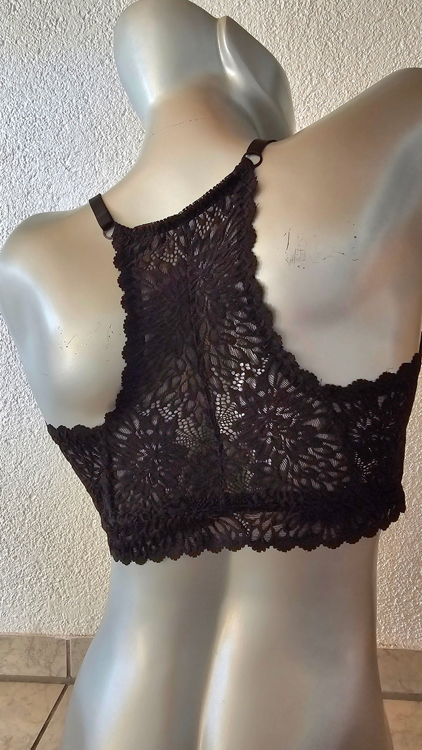 Herren Muscle-Shirt Bustier sportliche Unterwäsche aus elastischer schwarzer transparenter Spitze