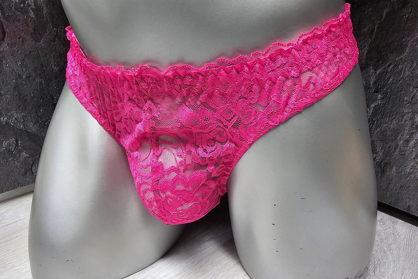 Herren Spitzen Slip Hipster Pink Femboy - SEXSENSE