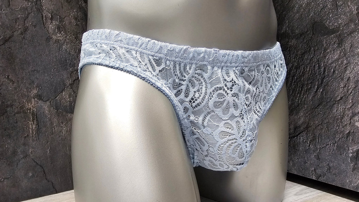 String Low Waist Spitze Schwarz, Blau Töne und Rot Töne - SEXSENSE