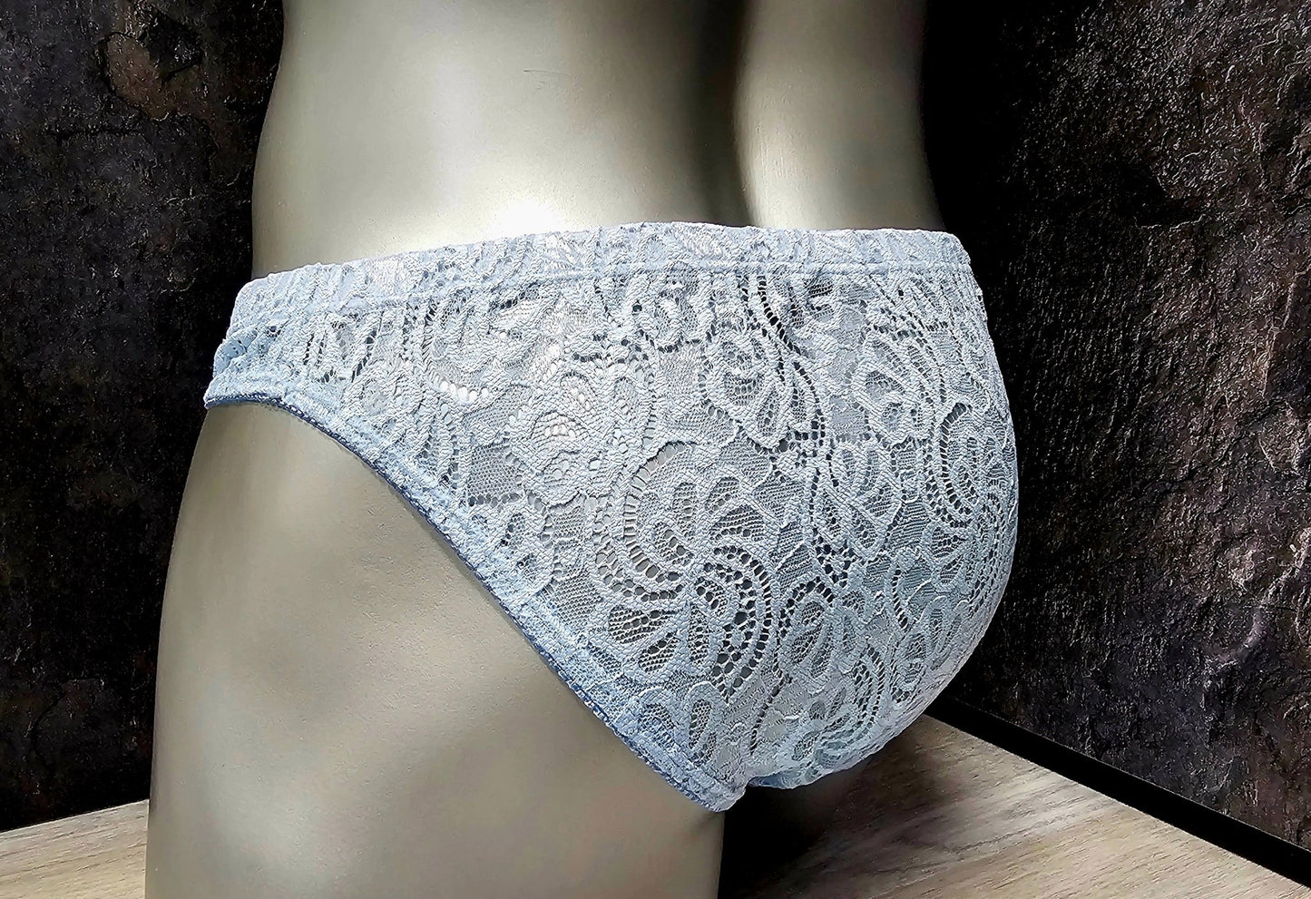 Herren Spitzen Slip Hipster Hellblau Femboy - SEXSENSE