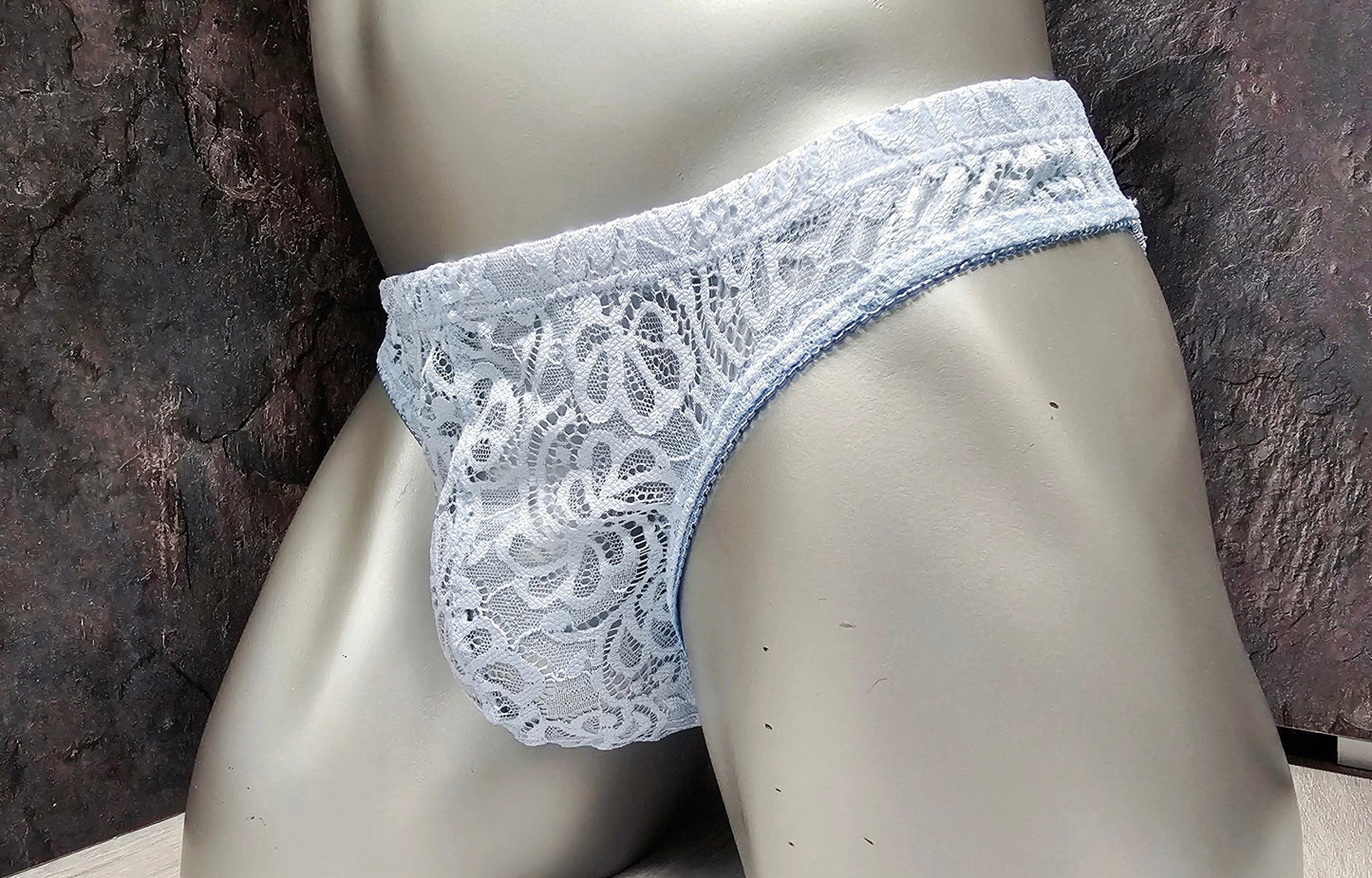 Herren Spitzen Slip Hipster Hellblau Femboy - SEXSENSE