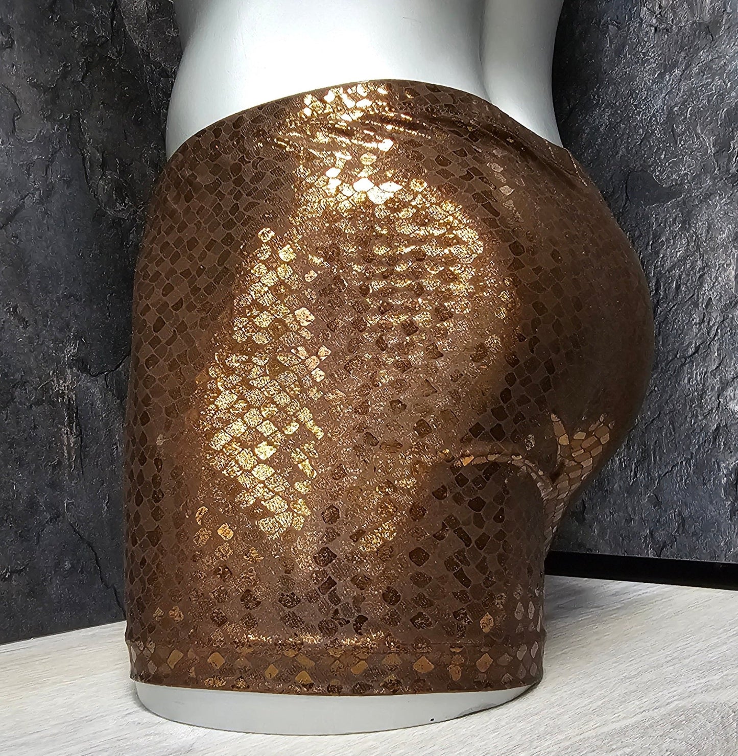 Badehose Boxershorts Kupfer Metallic elastischer Lycra - SEXSENSE