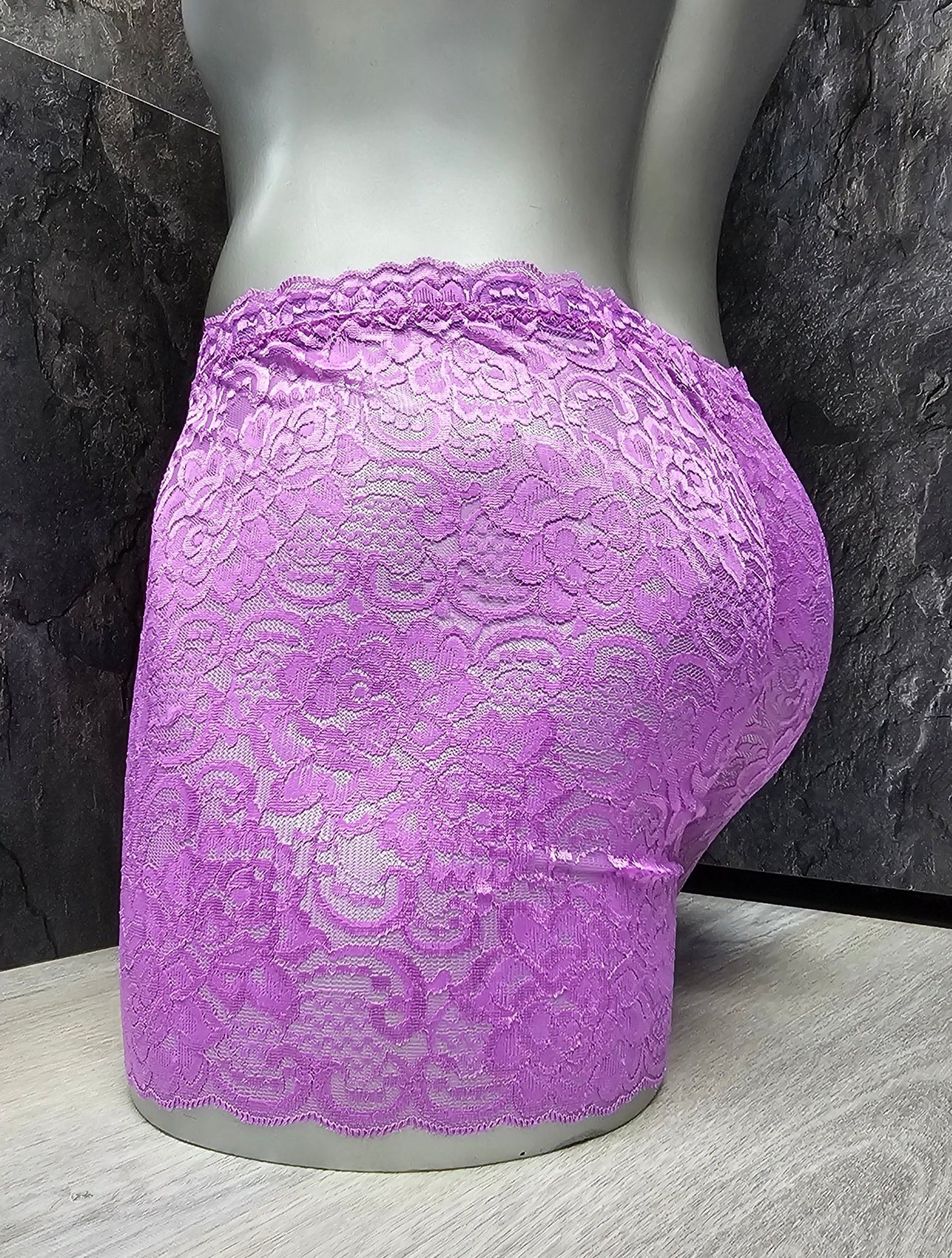 Boxershorts Spitze hell - lila elastisch transparent enganliegend sexy - SEXSENSE