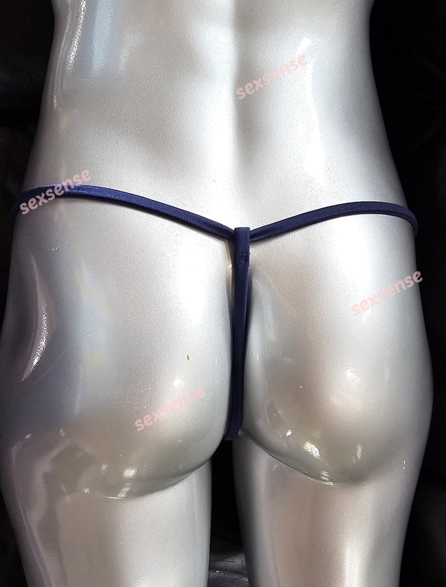 Stand - Up - String minimalistisch extrem elastisches Mesh dunkelblau - SEXSENSE