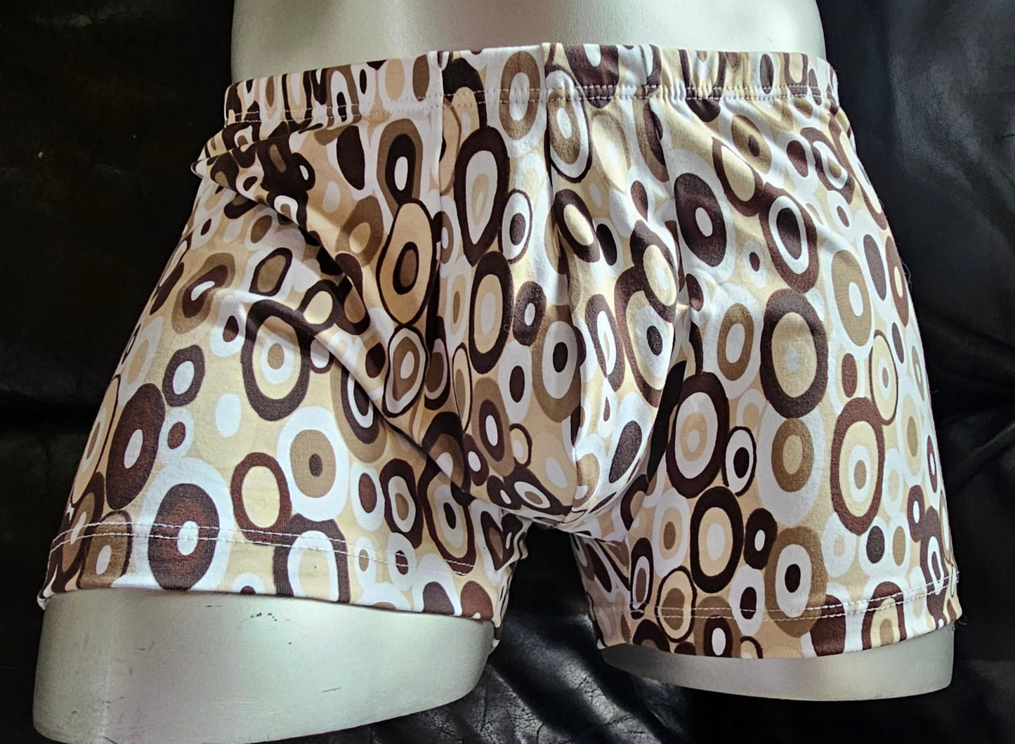 Boxershorts Herren Unterwäsche Schlafhose Unikat Retro - Design Modal/Viskose Jersey beige/braun - SEXSENSE