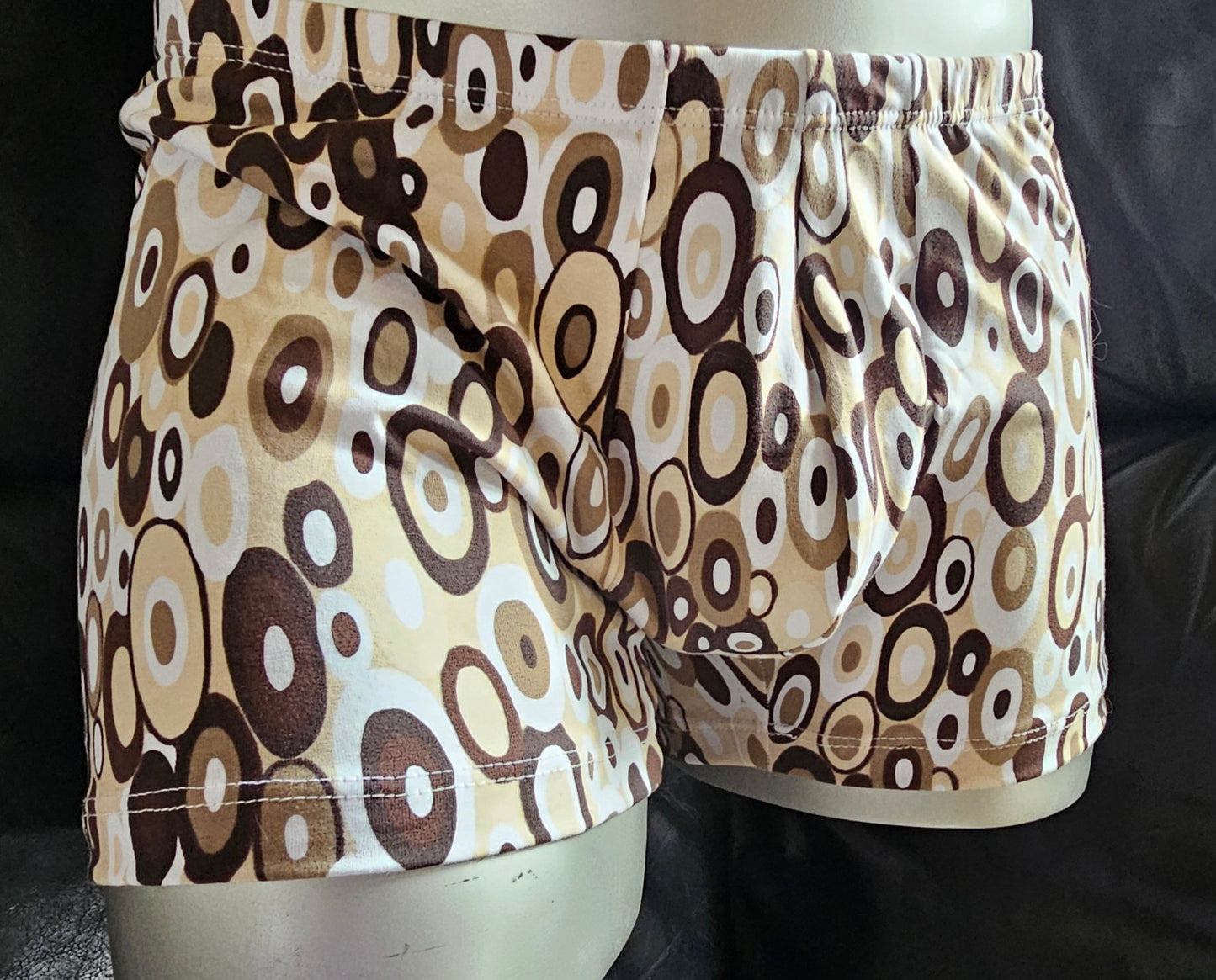 Boxershorts Herren Unterwäsche Schlafhose Unikat Retro - Design Modal/Viskose Jersey beige/braun - SEXSENSE