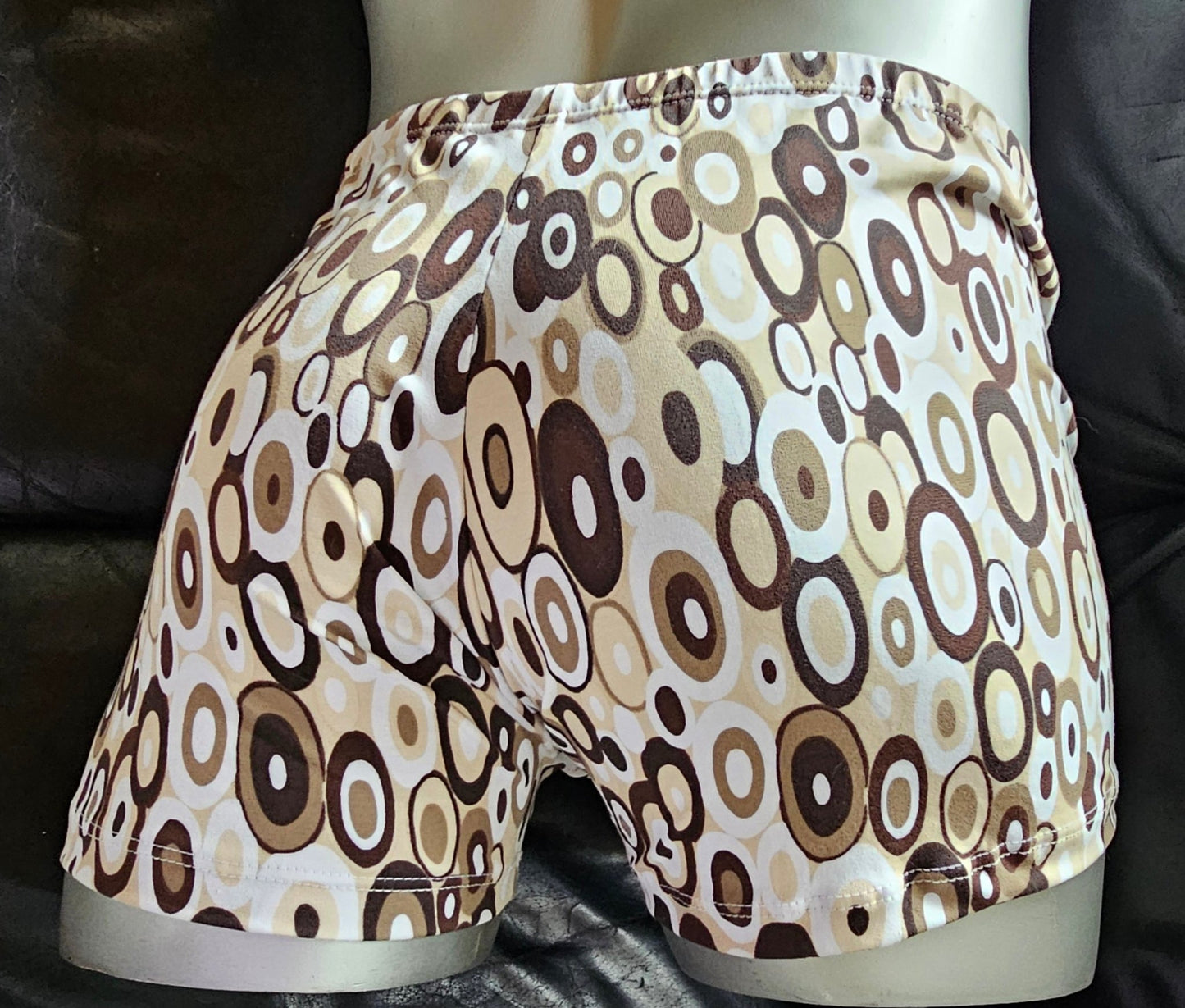 Boxershorts Herren Unterwäsche Schlafhose Unikat Retro - Design Modal/Viskose Jersey beige/braun - SEXSENSE