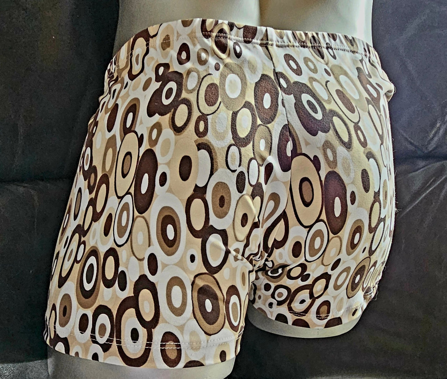 Boxershorts Herren Unterwäsche Schlafhose Unikat Retro - Design Modal/Viskose Jersey beige/braun - SEXSENSE