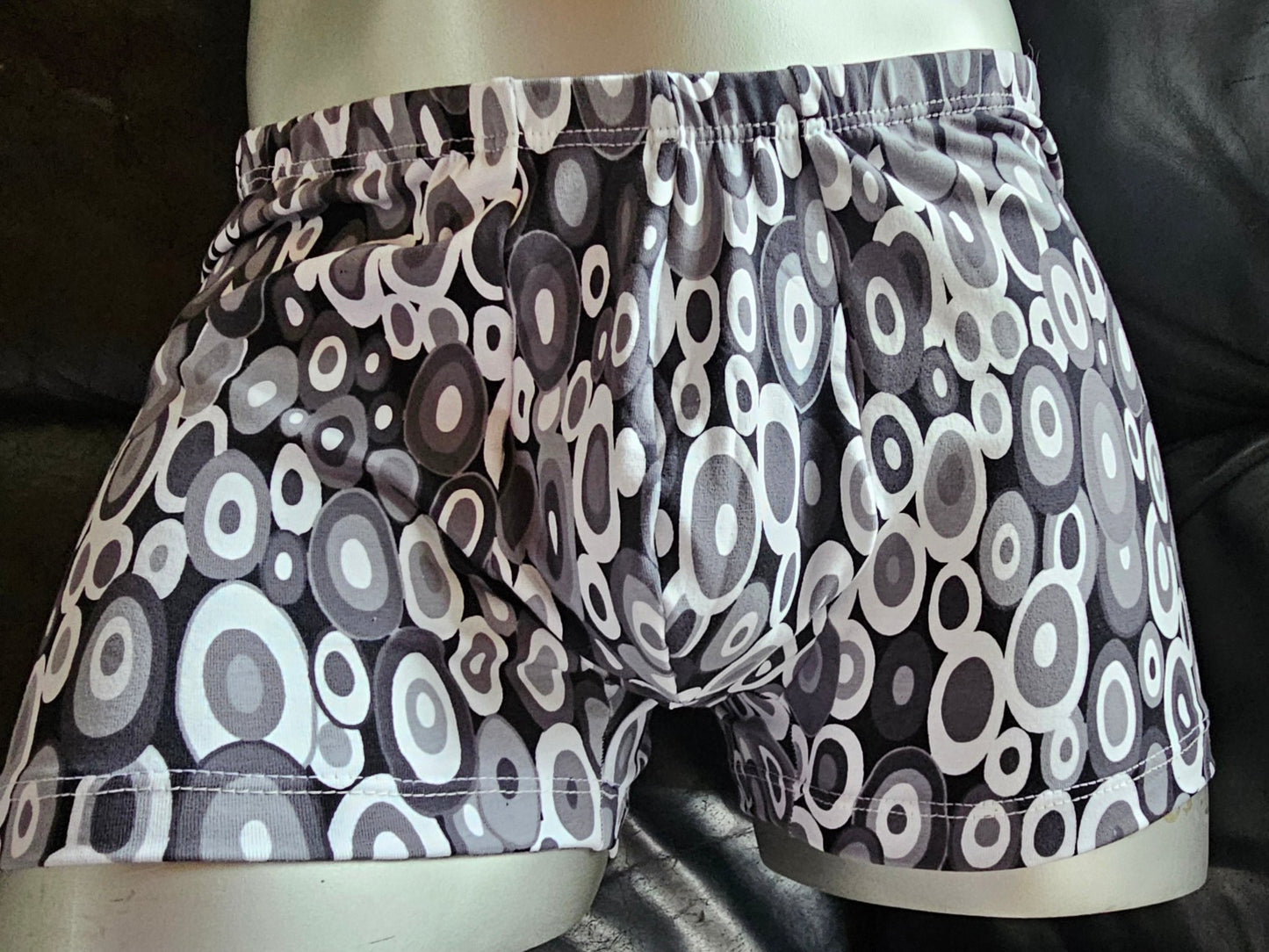 Boxershorts Herren Unterwäsche Schlafhose Unikat Retro - Design Modal/Viskose Jersey grau/schwarz - SEXSENSE