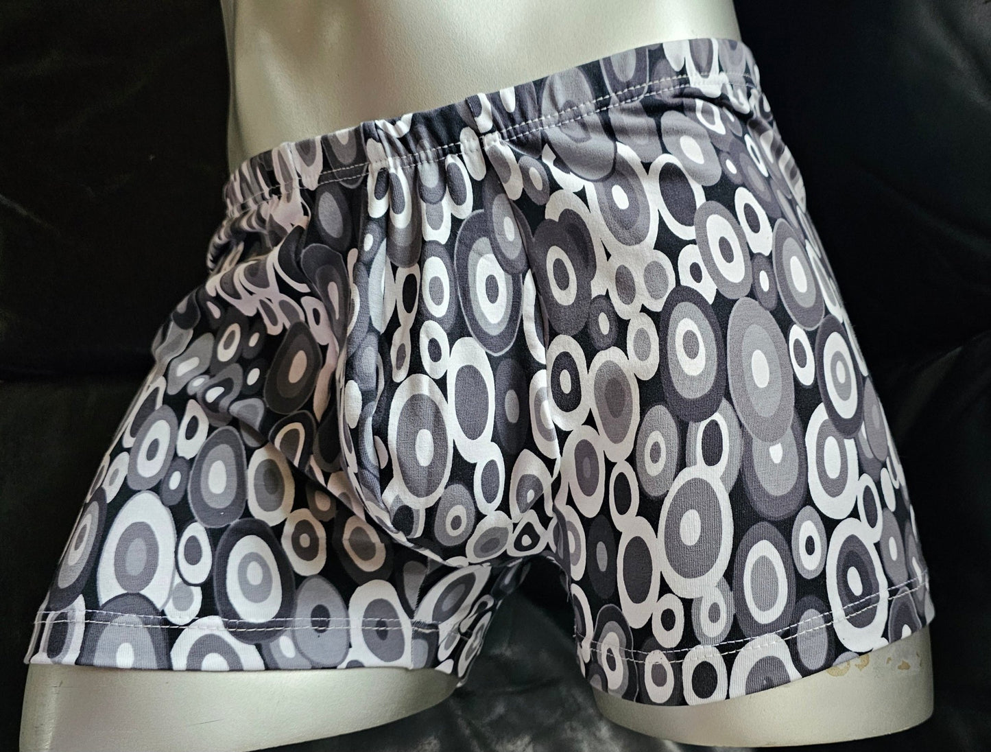 Boxershorts Herren Unterwäsche Schlafhose Unikat Retro - Design Modal/Viskose Jersey grau/schwarz - SEXSENSE
