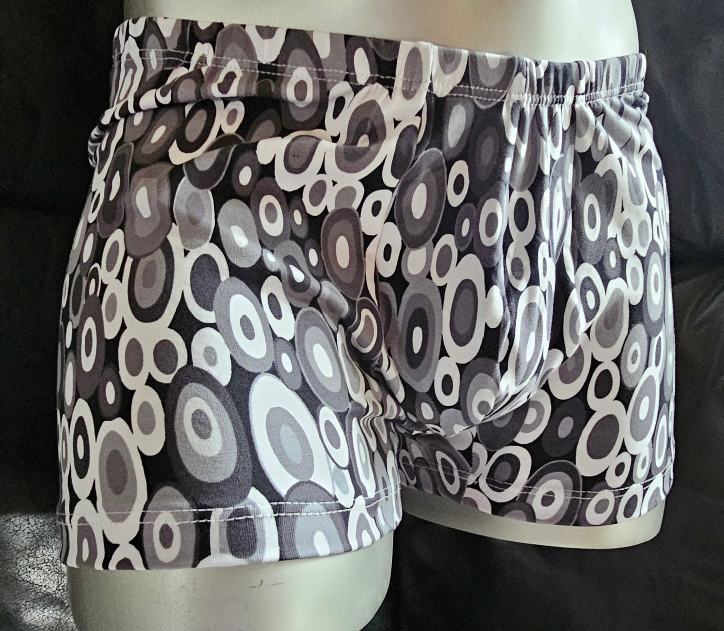 Boxershorts Herren Unterwäsche Schlafhose Unikat Retro - Design Modal/Viskose Jersey grau/schwarz - SEXSENSE
