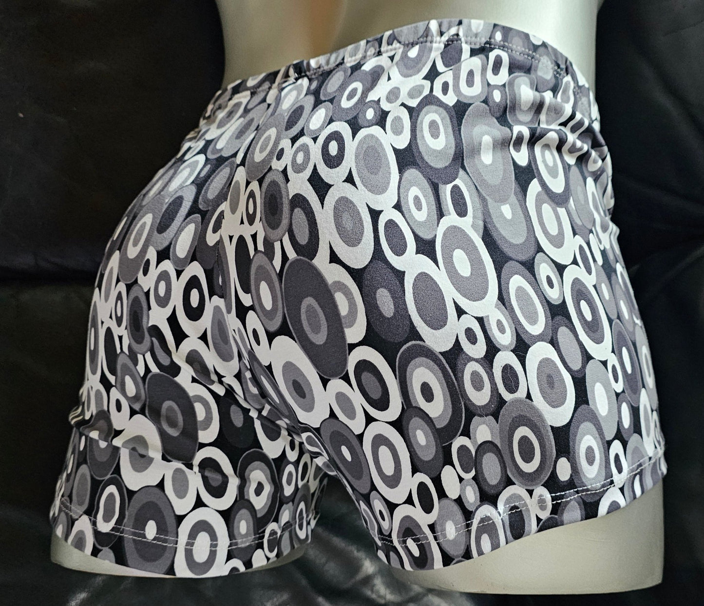 Boxershorts Herren Unterwäsche Schlafhose Unikat Retro - Design Modal/Viskose Jersey grau/schwarz - SEXSENSE