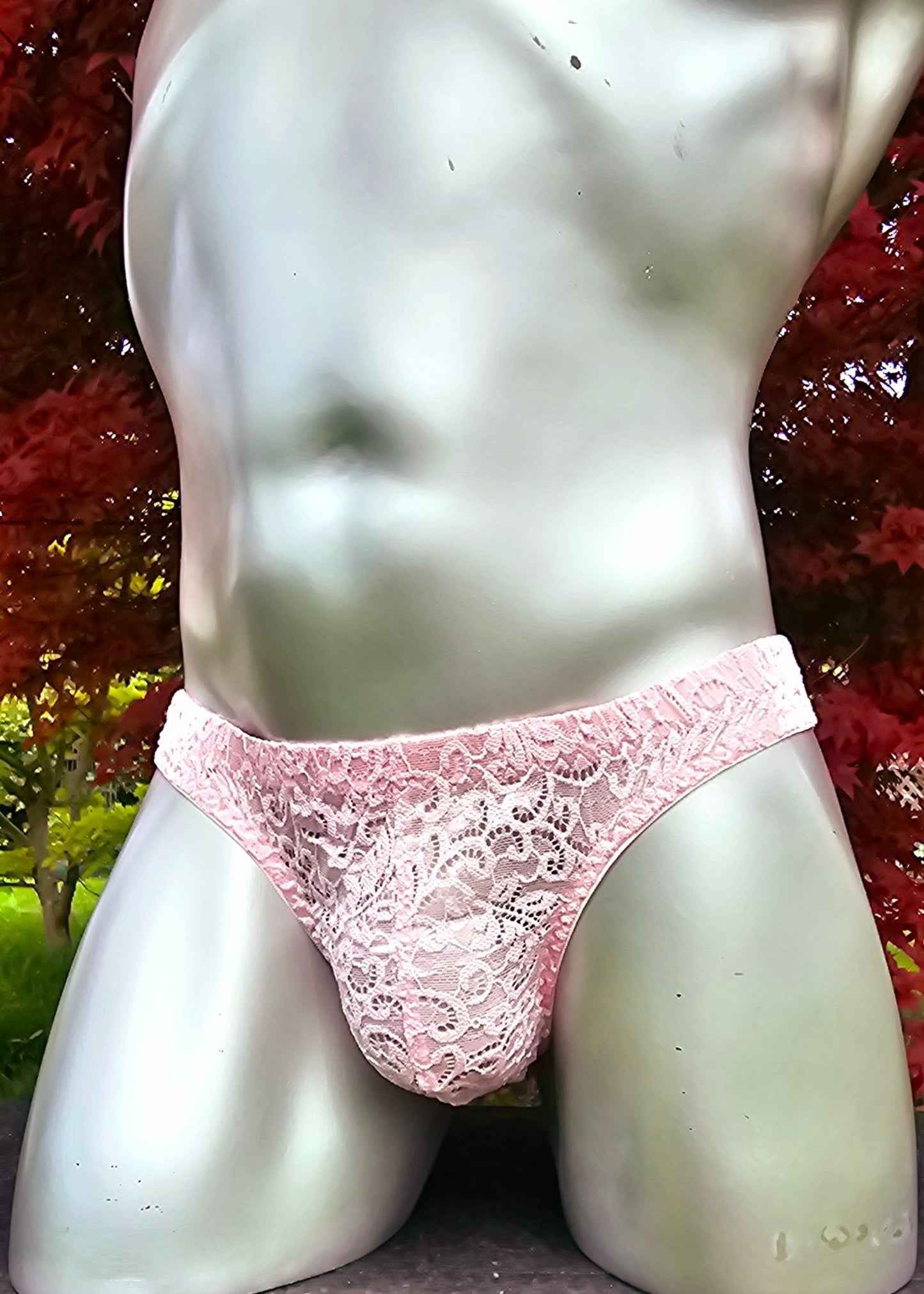 String Low Waist Spitze Schwarz, Blau Töne und Rot Töne - SEXSENSE