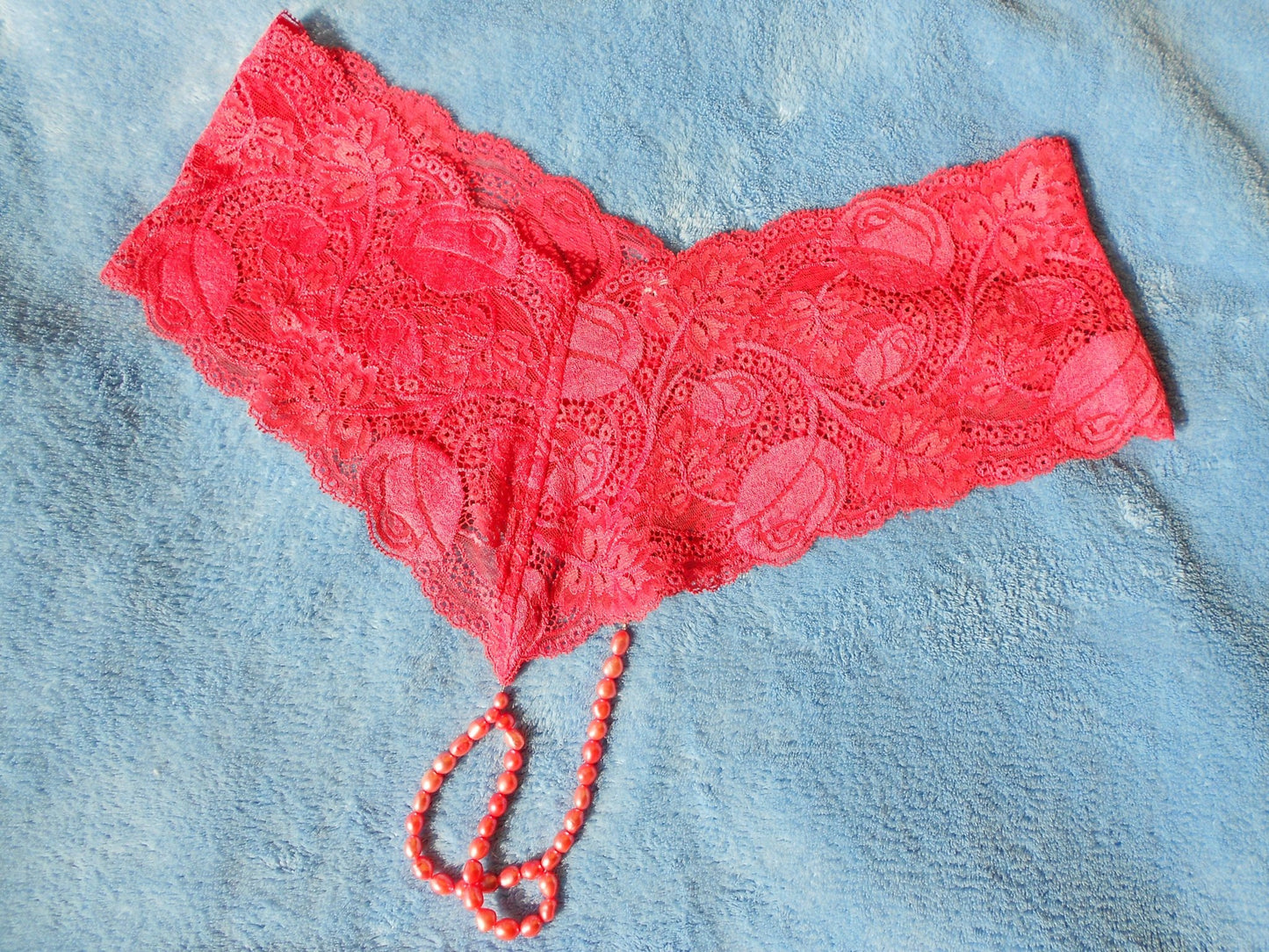 Einzelstücke Damen Perlen String elastische Spitze mit farblich passenden echten Perlen sexy Dessous - SEXSENSE