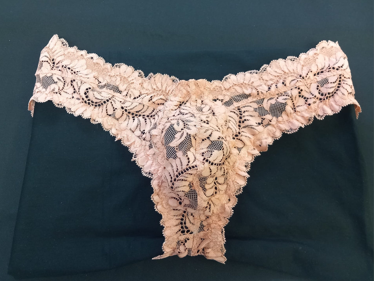 Herren Spitzen Slip Hipstein Rosenholfarben Femboy - SEXSENSE