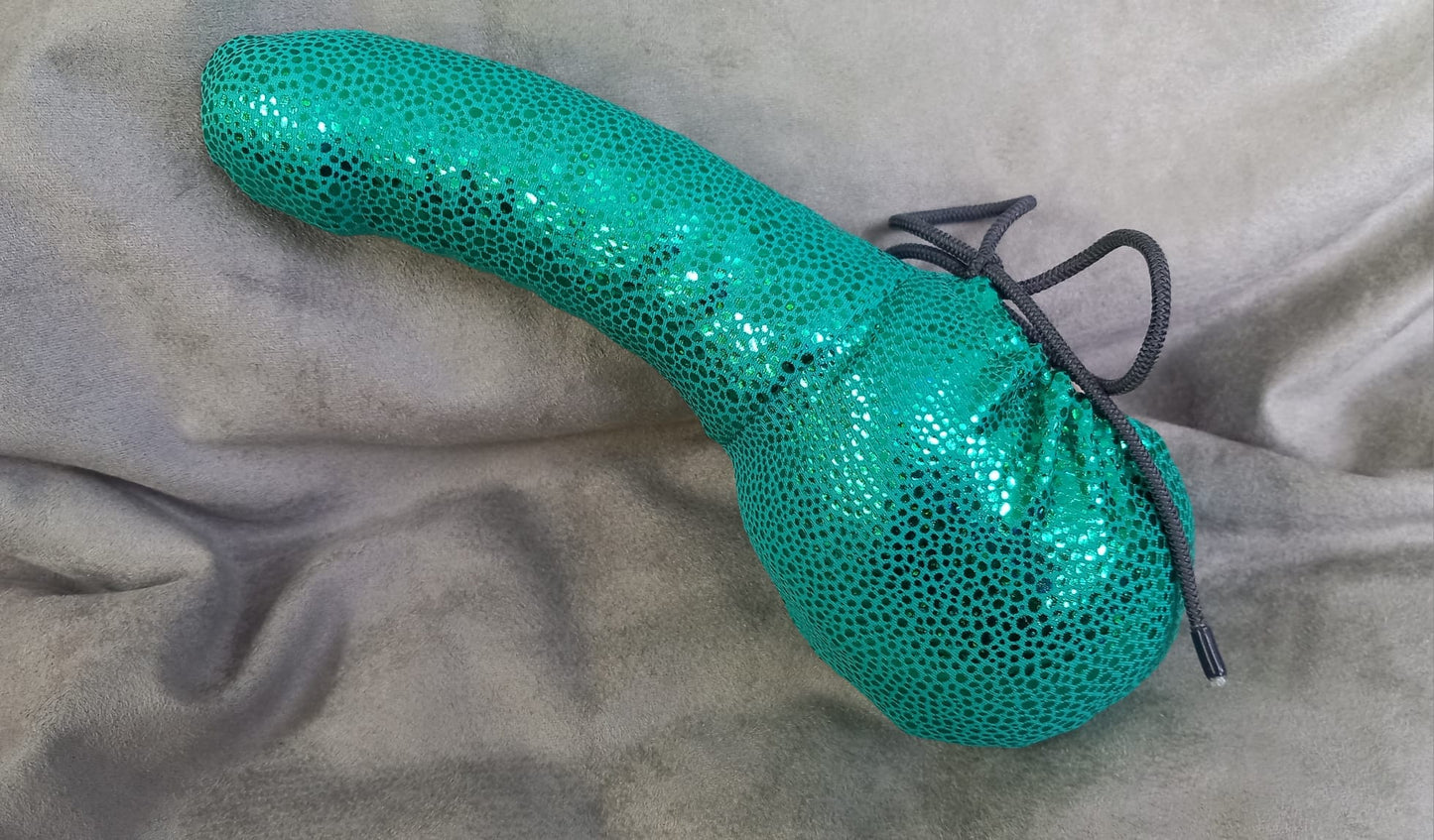 Penissocke Lümmeltüte Juwelensäckchen Lycra türkis/metallic Nusstüte Willypyjama - SEXSENSE