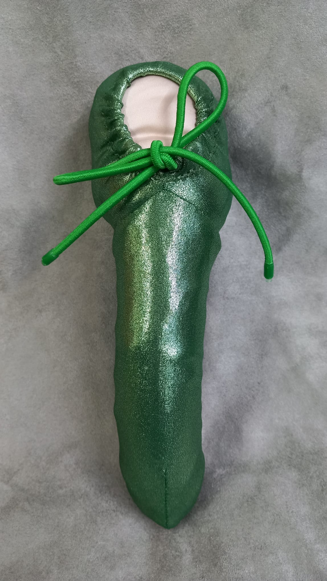 Penissocke Lümmeltüte Juwelensäckchen giftgrüner metallic Lycra Nusstüte Willypyjama - SEXSENSE