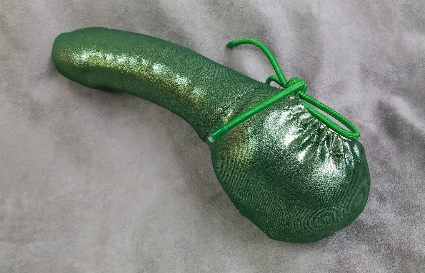 Penissocke Lümmeltüte Juwelensäckchen giftgrüner metallic Lycra Nusstüte Willypyjama - SEXSENSE