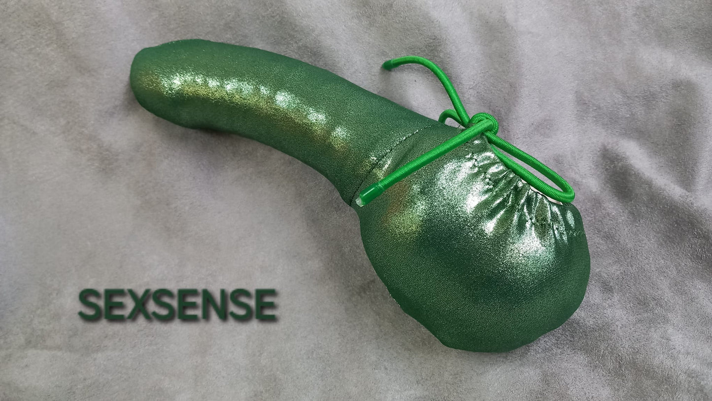 Penissocke Lümmeltüte Juwelensäckchen giftgrüner metallic Lycra Nusstüte Willypyjama - SEXSENSE