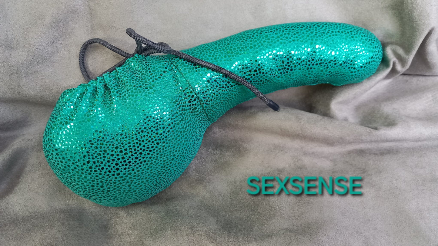 Penissocke Lümmeltüte Juwelensäckchen Lycra türkis/metallic Nusstüte Willypyjama - SEXSENSE