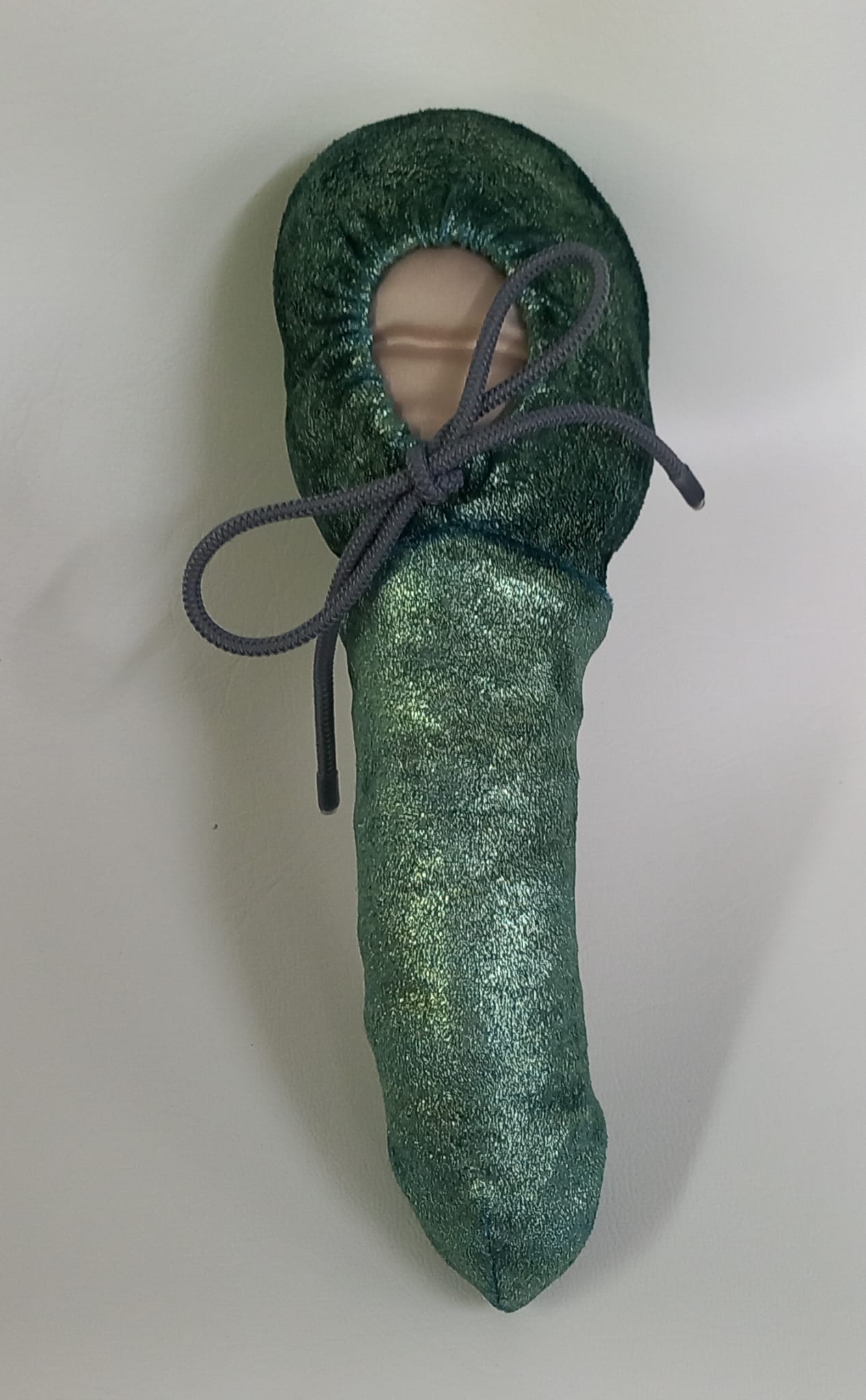 Penissocke, Lümmeltüte, Juwelensäckchen, grüner Samt mit metallic Effekt Hodensack Eierwärmer Willy Pyjama Sackhalter - SEXSENSE