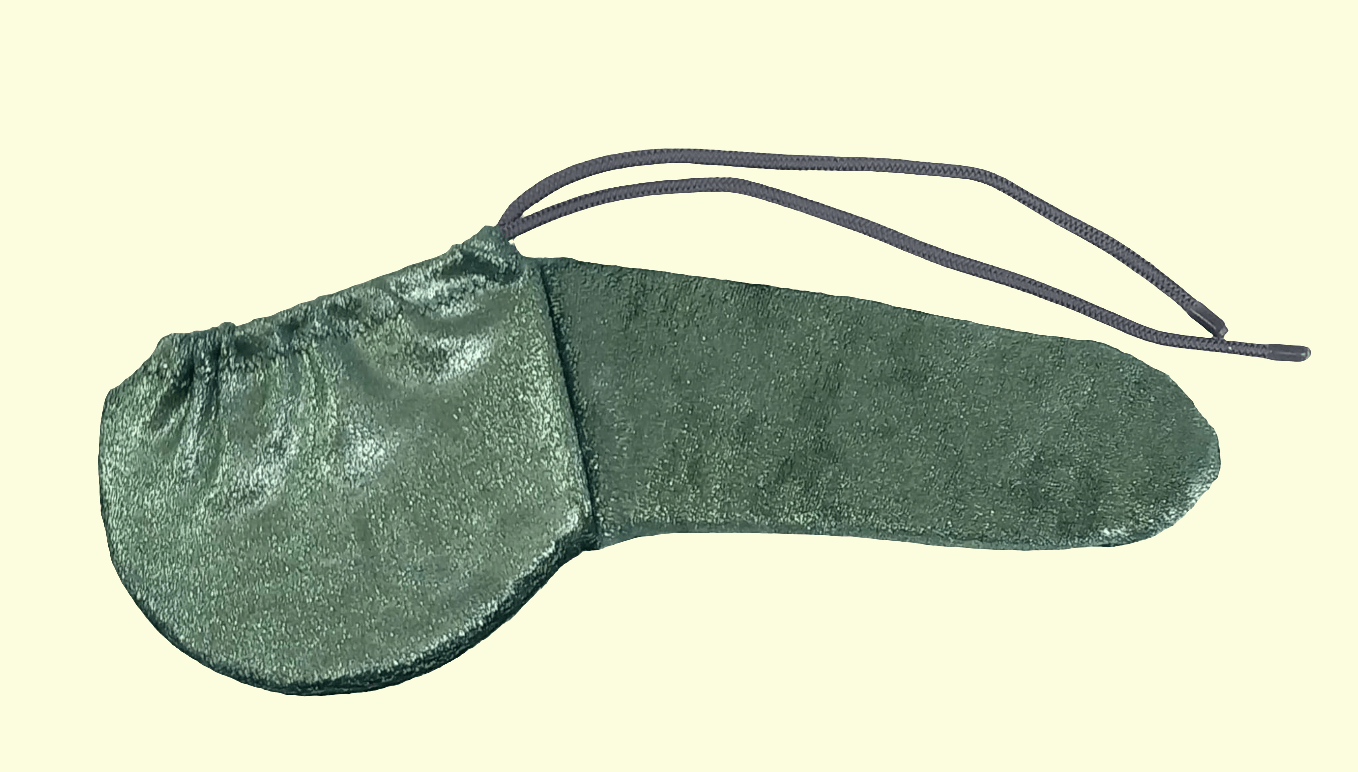 Penissocke, Lümmeltüte, Juwelensäckchen, grüner Samt mit metallic Effekt Hodensack Eierwärmer Willy Pyjama Sackhalter - SEXSENSE