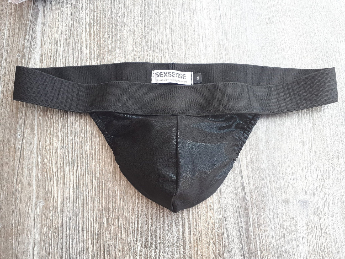 Thong fetisch ouvert Silikon Cockring Polos schwarz wetlook Spielhose open Butt Suspensorium Push Up - SEXSENSE