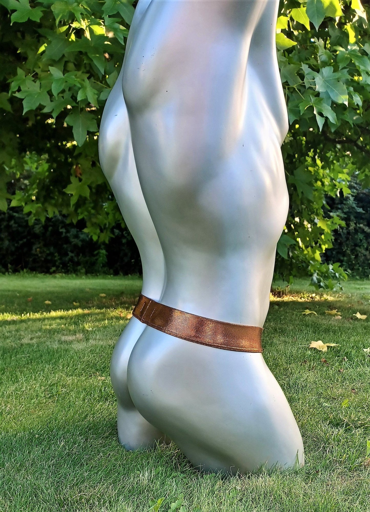 Thong fetisch ouvert Silikon Cockring Kupfer Metallic Polos open Butt Badehose Push Up - SEXSENSE
