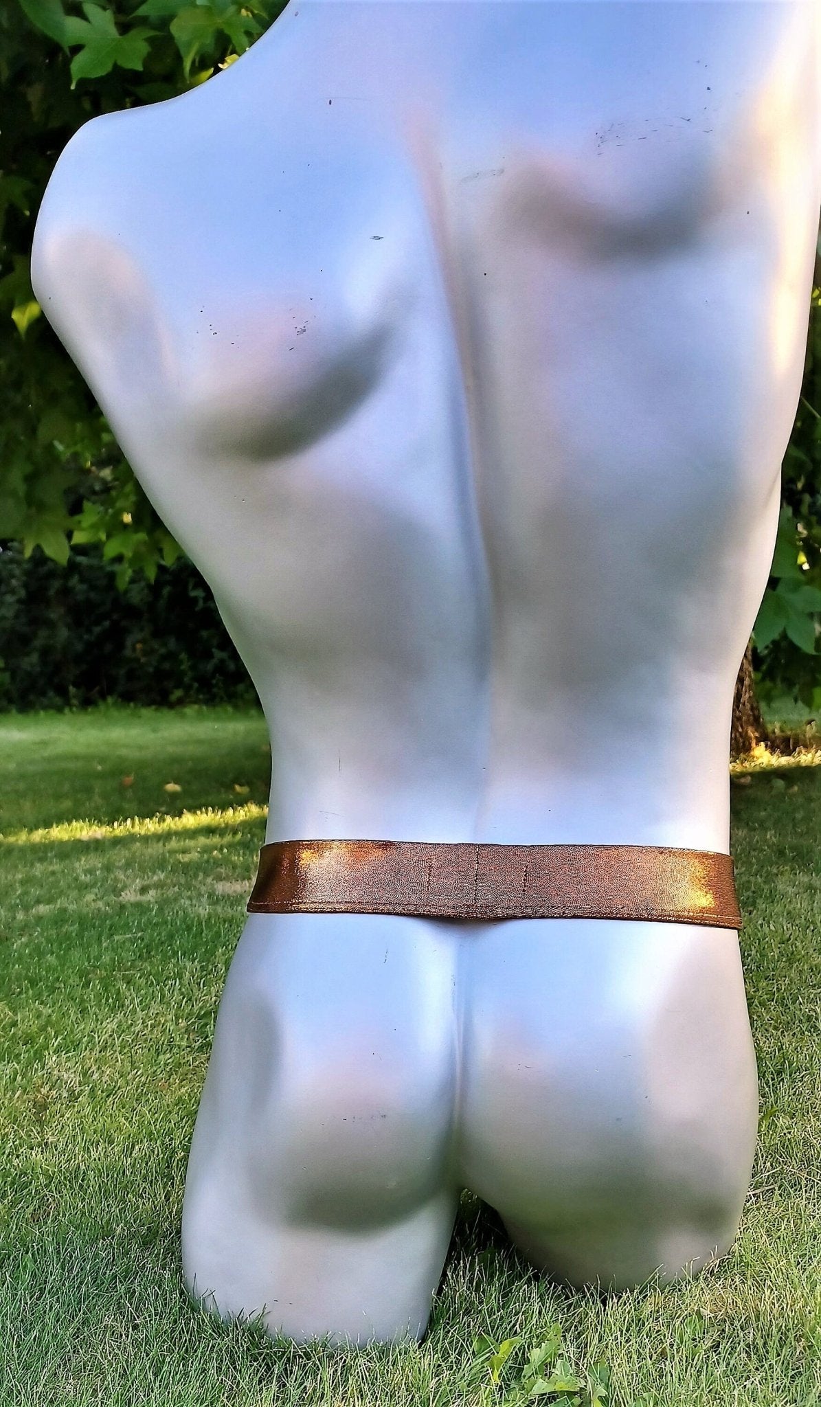 Thong fetisch ouvert Silikon Cockring Kupfer Metallic Polos open Butt Badehose Push Up - SEXSENSE