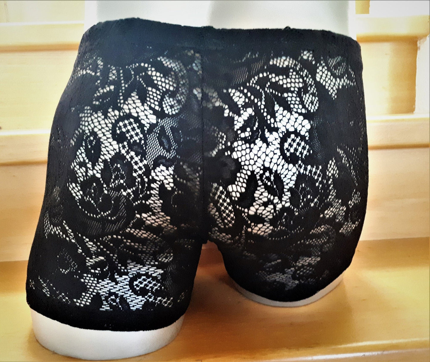 Boxershorts Spitze schwarz elastisch transparent enganliegend sexy - SEXSENSE