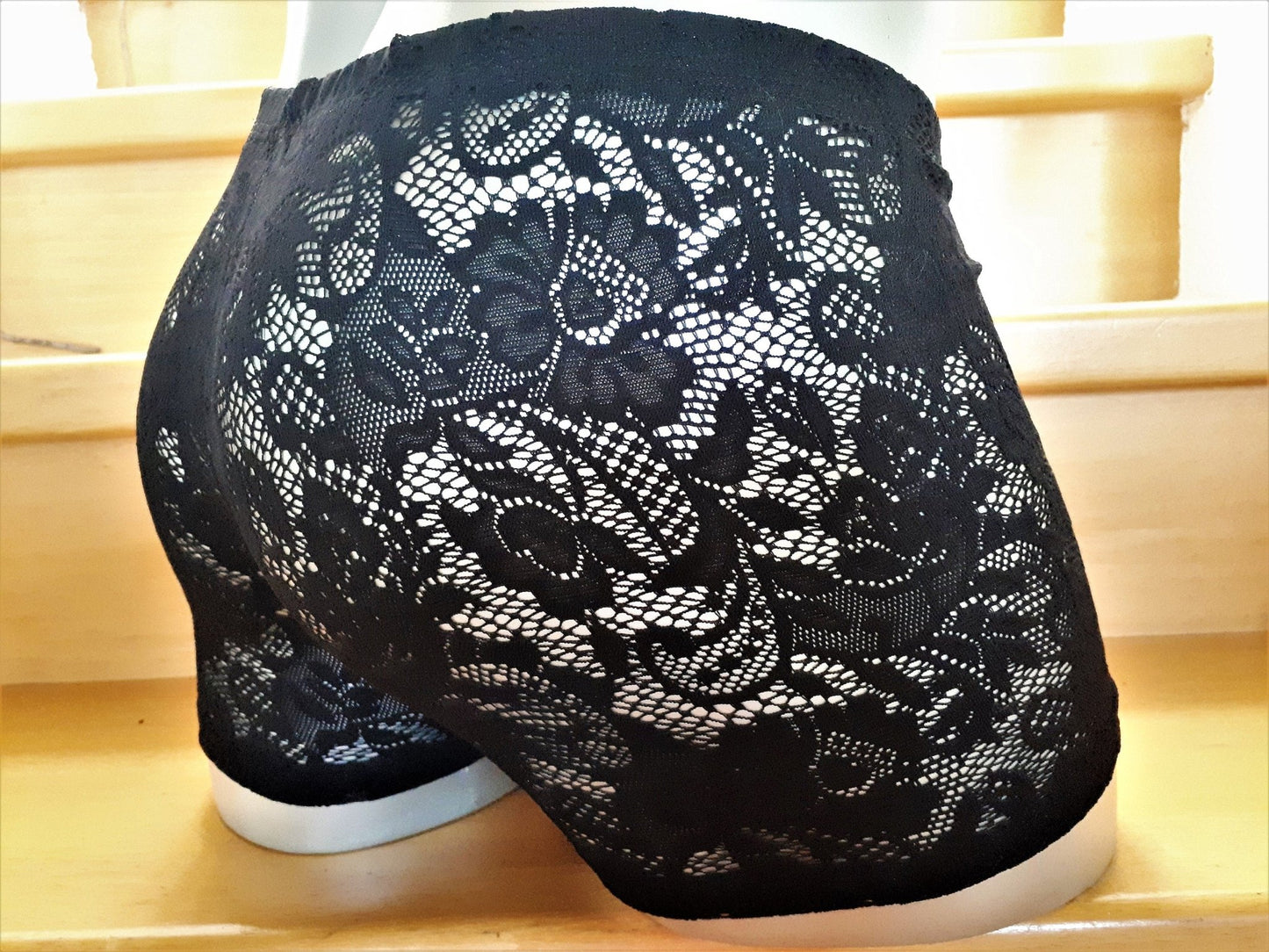 Boxershorts Spitze schwarz elastisch transparent enganliegend sexy - SEXSENSE