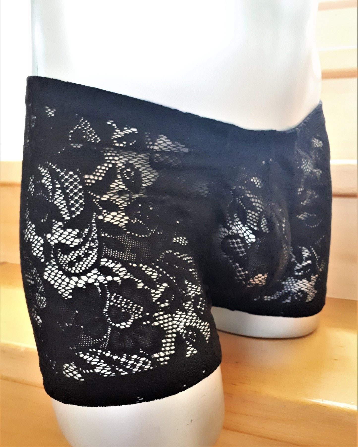 Boxershorts Spitze schwarz elastisch transparent enganliegend sexy - SEXSENSE