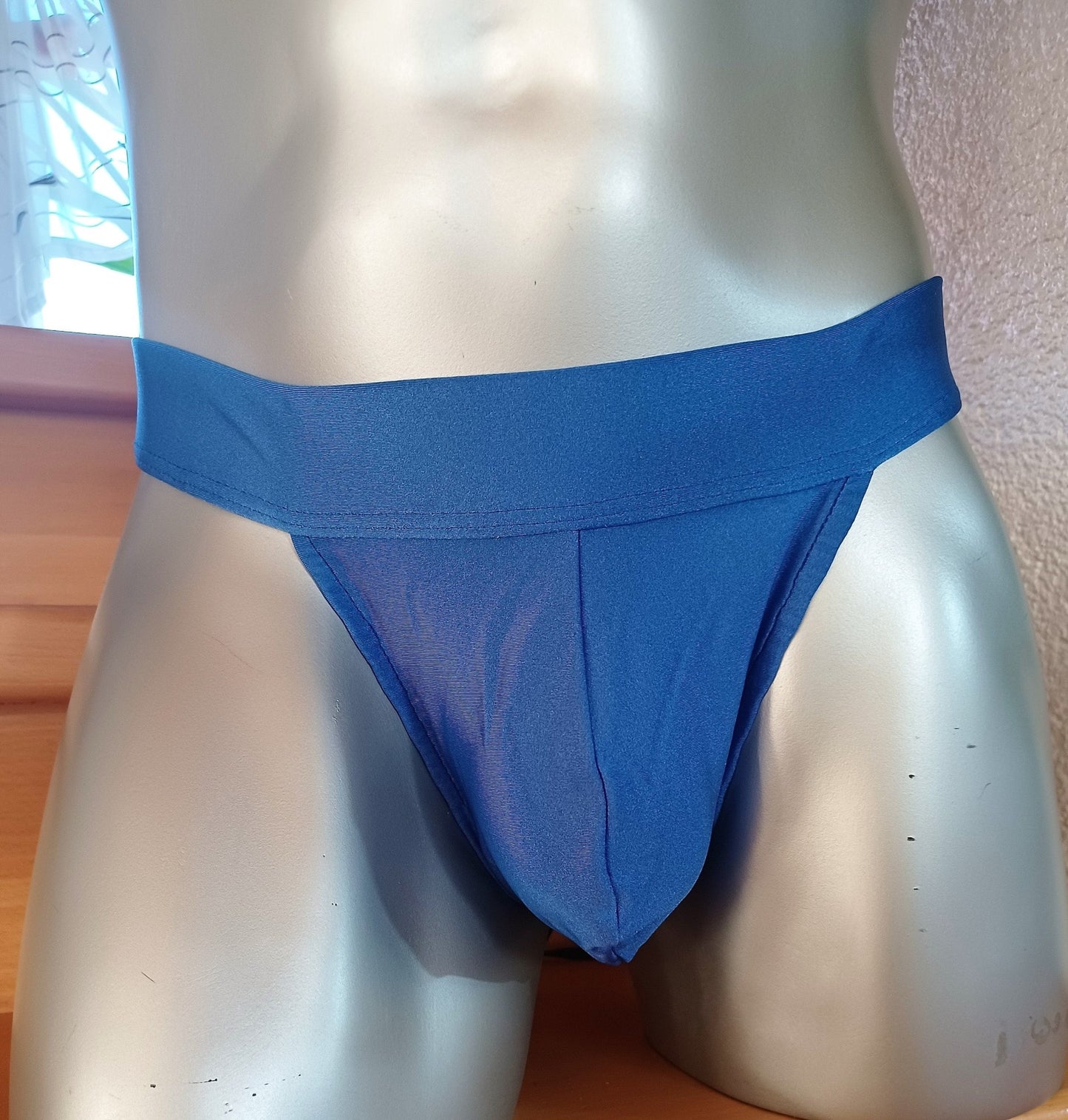 Thong fetisch ouvert Silikon Cockring Polos royalblau wetlook Spielhose open Butt Suspensorium Push Up - SEXSENSE
