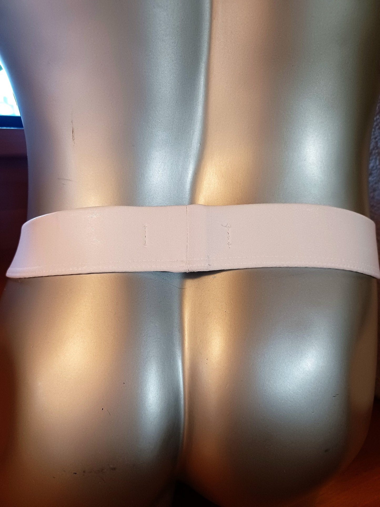 Thong fetisch ouvert Silikon Cockring Clubwear weiß wetlook Unikat Badehose Gr. M, Suspensorium Push Up - SEXSENSE